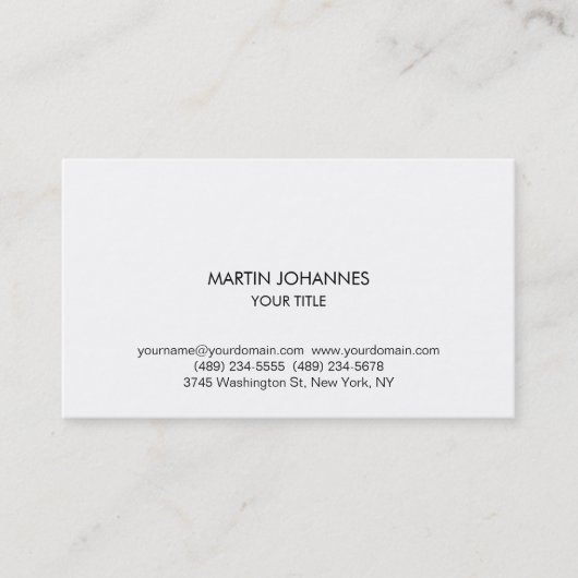 Unique Carte de visite noir blanc clair (Devant)