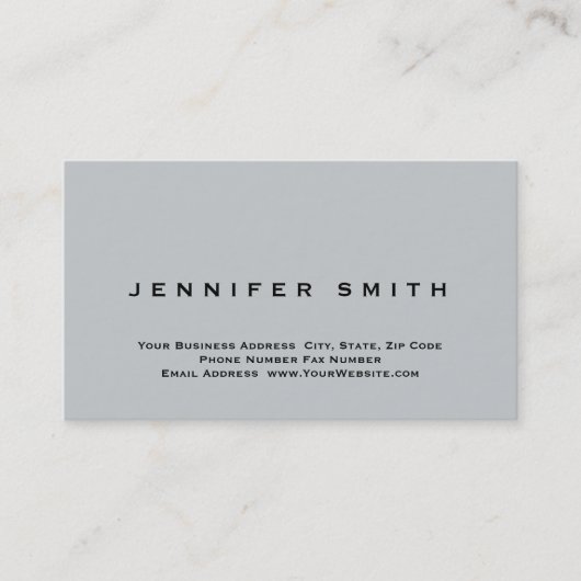 Unique Carte de visite standard gris clair (Devant)