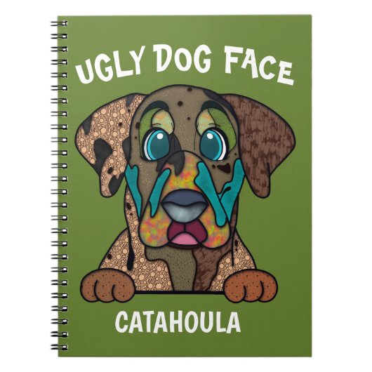 Unique Catahoula laide Carnet visage chien (Devant)