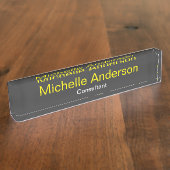Unique Chic Grey Jaune Consultant Bureau Plaque si (Taille)