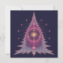Unique Christmas Cards Pink and Purple Tree Feestdagenkaart