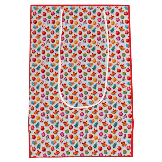 Unique Christmas Pattern Place on Medium Cadeauzakje (Achterkant)