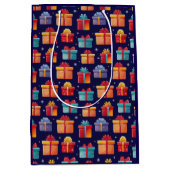 Unique Christmas Pattern Place on Medium Gift Bag Medium Cadeauzakje (Voorkant)