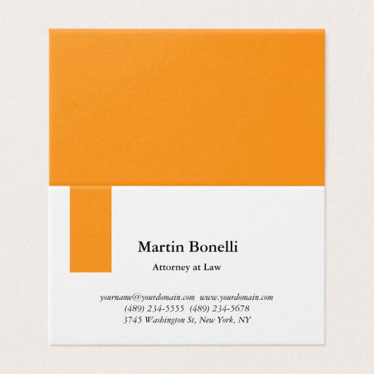 Unique Classique Simple Orange & Carte Blanche (Outside Unfolded)