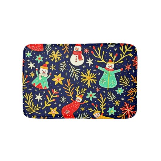 Unique Colorful Festive Pattern Art Badmat (Voorkant)