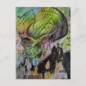 Unique colorful skull bones mixed media briefkaart (Voorkant)