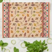 Unique combination autumn pattern Indien frame Theedoek (Gevouwen)