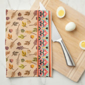 Unique combination autumn pattern Indien frame Theedoek (Quarter Fold)