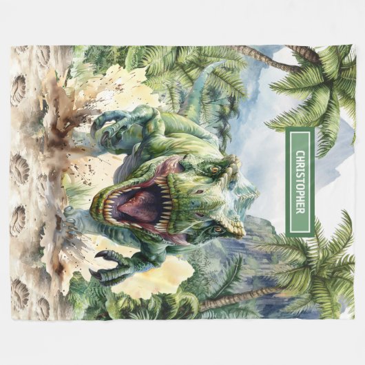 Unique couverture Dinosaur Nom personnalisé pour g (Devant (Horizontal))
