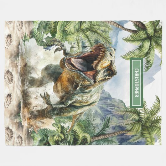 Unique Couverture Dinosaure En Colère Nom Personna (Devant (Horizontal))