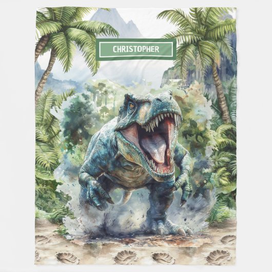 Unique Couverture Dinosaure Nom personnalisé Perso (Devant)