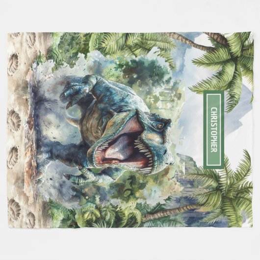 Unique Couverture Dinosaure Nom personnalisé Perso (Devant (Horizontal))