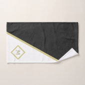 Unique cuir noir look blanc personnalisé Monogramm (Serviette à main)