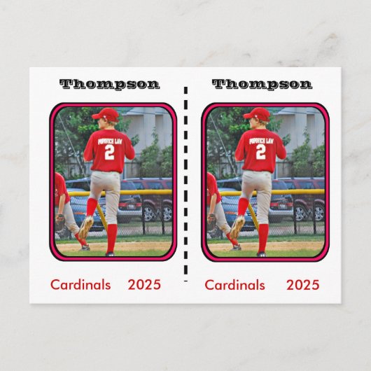 Unique Customizable Baseball Card Briefkaart (Voorkant)