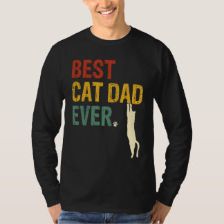 Unique Cute Best Cat Dad Ever Vintage Retro Sunset T-shirt