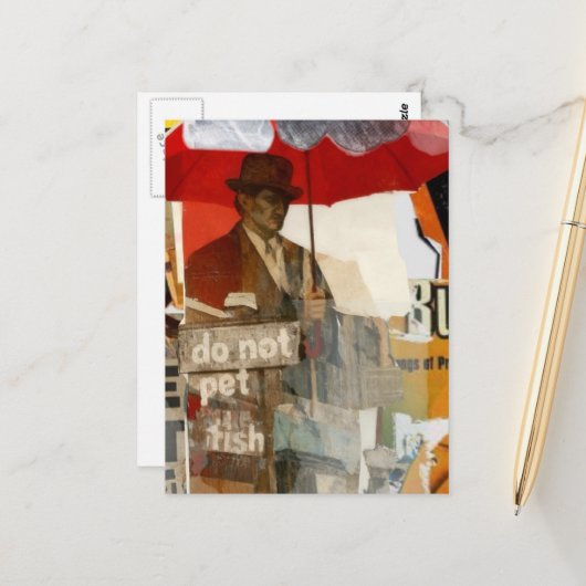 Unique Do Not Pet Fish Mixed Media  Briefkaart (Voorkant / Achterkant in situ)