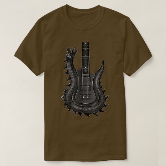 Unique Dragon Guitar For MenRock  T-shirt (Design voorkant)