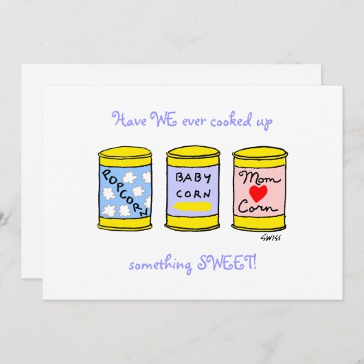 Unique Drôle Cartoon Bébé Faire-part pour les gour (Devant / Derrière)