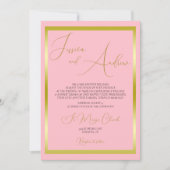 Unique Dusty Rose & Gold Faire-part de mariage (Devant)