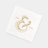 Unique Élégant Groom Mariée Noms Or (Gauche)