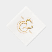 Unique Élégant Groom Mariée Noms Or (Droite)