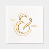 Unique Élégant Groom Mariée Noms Or (Recto)