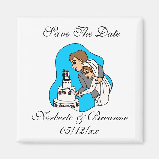 Unique Enregistrer Les Dates Magnet Bride Groom Gu (Devant)