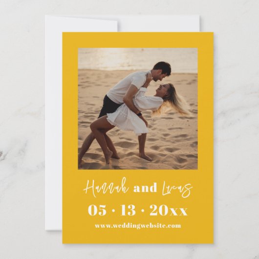 Unique Faire-part de mariage de photos en gras ora (Dos)
