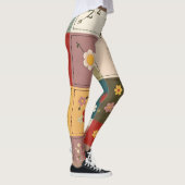 unique floral patch women's leggings  (Droite)