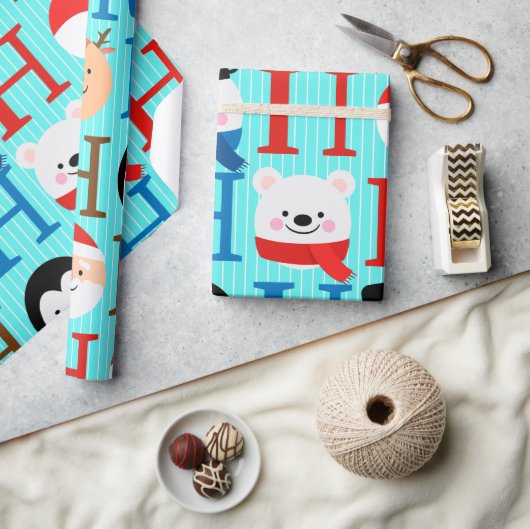 Unique Fun Colorful Christmas  Cadeaupapier (Crafts)