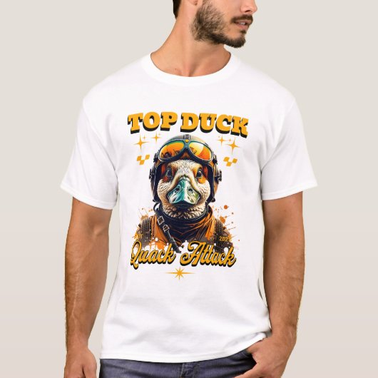 Unique Funny Duck Pilot Top Duck Quack Attack Art (Voorkant)