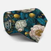 Unique Gift  For Boyfriend Peonies Flower Stropdas (Opgerold)