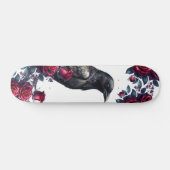 Unique Girly Black Raven & Red Roses Skate Deck (Horizontaal)