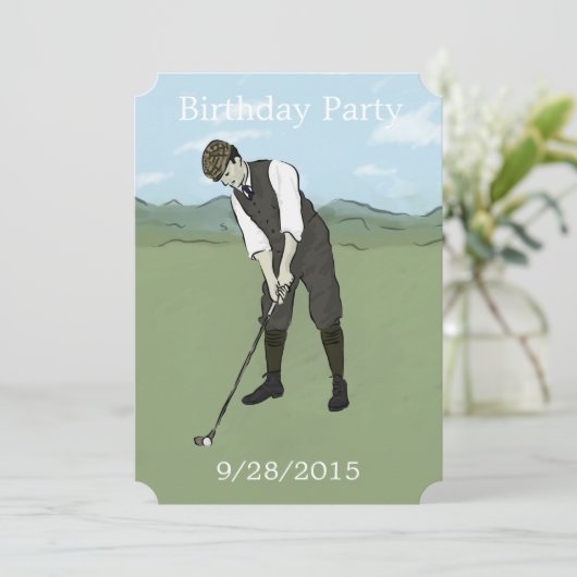 Unique Golf Art Anniversaire des invitations (Debout devant)