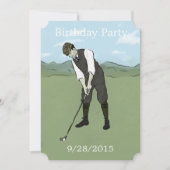 Unique Golf Art Anniversaire des invitations (Devant)