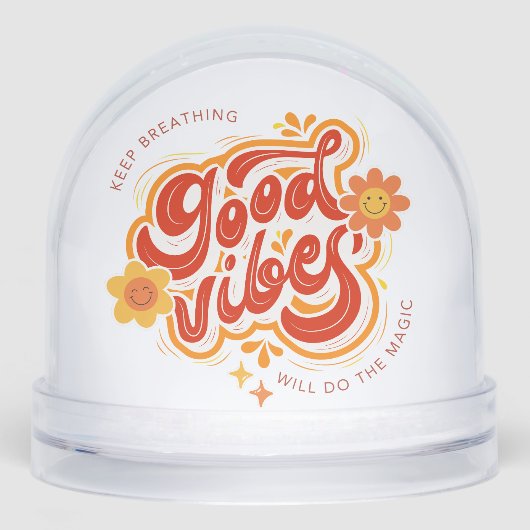Unique Good Vibes Collectible Snow Globe (Avant)