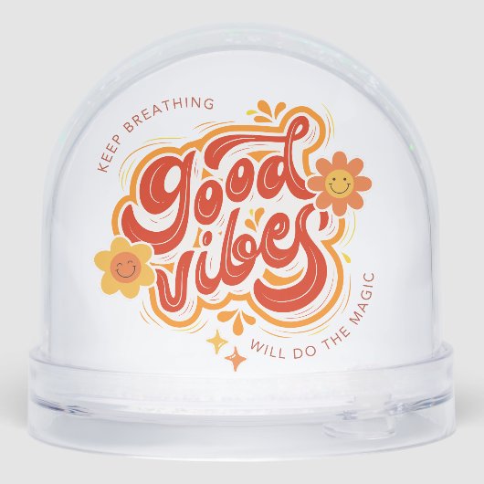 Unique Good Vibes Collectible Snow Globe (Arrière)