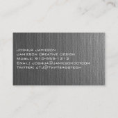 Unique Gris Moderne Cartes de visite professionnel (Dos)