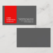 Unique Gris Rouge Gris Carte de visite élégant (Devant / Derrière)