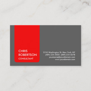 Unique Gris Rouge Gris Carte de visite élégant