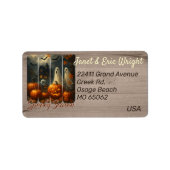 Unique Halloween theme artsy custom address Etiket (Voorkant)