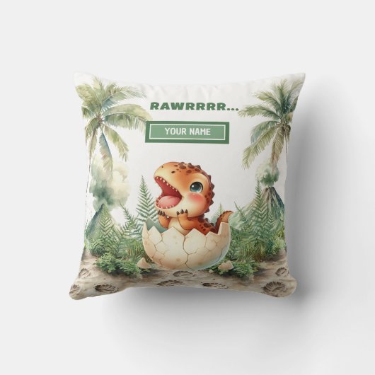 Unique Hatching Bientôt Baby Dinosaur Baby Coussin (Verso)