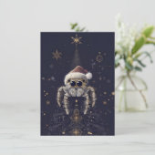 Unique Jumping Spider Christmas Cards Feestdagenkaart (Staand voorkant)