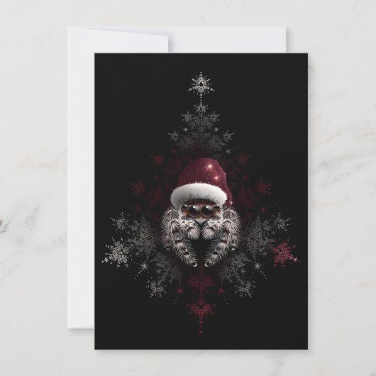 Unique Jumping Spider Christmas Cards Feestdagenkaart (Voorkant)