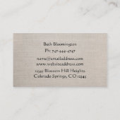 Unique Khaki lin look Carte de visite floral (Dos)