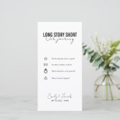 Unique Long Story Short Bookmark Save the Date (Debout devant)