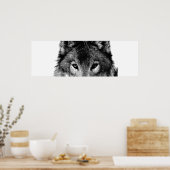 Unique Loup gris yeux Motivationnel Poster Imprime (Cuisine)