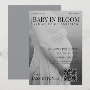 Unique Magazine Style Redactionele Foto Baby showe Kaart
