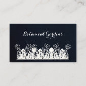 Unique Marine Blue Linen Look Floral Carte de visi (Devant)