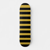 Unique Metallic Gold Black Striped Skateboard (Devant)